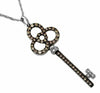 .75CT WHITE & CHOCOLATE FANCY DIAMOND 14KT WHITE GOLD KEY TO YOUR HEART PENDANT