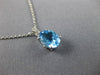 ESTATE 2.51CT DIAMOND & AAA BLUE TOPAZ 14KT WHITE GOLD 3D OVAL FLOATING PENDANT
