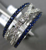 ESTATE WIDE 1.05CT DIAMOND & AAA SAPPHIRE 14K WHITE GOLD LOVE ANNIVERSARY RING