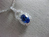ESTATE 1.47CT DIAMOND & AAA SAPPHIRE 14KT WHITE GOLD 3D OVAL FILIGREE PENDANT
