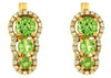 1.19CT DIAMOND & AAA PERIDOT 14K YELLOW GOLD ROUND HALO JOURNEY HANGING EARRINGS