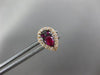 ESTATE .57CT DIAMOND & AAA RUBY 14KT ROSE GOLD CLASSIC PEAR HALO STUD EARRINGS