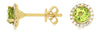0.99CT DIAMOND & AAA PERIDOT 14KT YELLOW GOLD 3D CLASSIC ROUND HALO STUD EARRINGS
