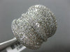 ESTATE EXTRA LARGE 3.90CT DIAMOND 18K WHITE GOLD MULTI ROW PAVE ANNIVERSARY RING