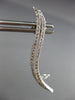 ESTATE LARGE .90CT DIAMOND 14KT WHITE GOLD CLASSIC LEAF DOUBLE WAVE FUN EARRINGS
