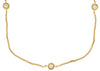 ESTATE .30CT DIAMOND 14KT YELLOW GOLD 3D CLASSIC BEZEL BY THE YARD LOVE NECKLACE