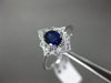 ESTATE .73CT DIAMOND & AAA SAPPHIRE 18KT WHITE GOLD FLOWER FILIGREE PROMISE RING