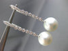 ESTATE .36CT DIAMOND & AAA SOUTH SEA PEARL 18KT WHITE GOLD 3D HANGING EARRINGS