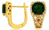 3.25CT DIAMOND & AAA RUSSALITE 14K YELLOW GOLD CUSHION INFINITY HANGING EARRINGS