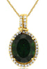 LARGE 2.57CT DIAMOND & AAA RUSSALITE 14KT YELLOW GOLD 3D OVAL LOVE KNOT PENDANT