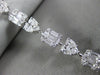 ESTATE WIDE 2.89CT DIAMOND 18KT WHITE GOLD 3D MULTI SHAPE SQUARE HEART BRACELET