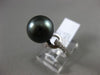 ESTATE LARGE .09CT DIAMOND 14KT WHITE GOLD 3D TAHITIAN PEARL PAVE SOLITAIRE RING