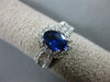 ESTATE 1.90CT DIAMOND & AAA SAPPHIRE 18K WHITE GOLD OVAL CLASSIC ENGAGEMENT RING
