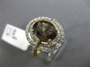 ESTATE LARGE 2.57CT DIAMOND & AAA SMOKY TOPAZ 14KT YELLOW GOLD ENGAGEMENT RING