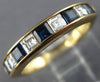 ESTATE .72CT DIAMOND & AAA SAPPHIRE 14KT YELLOW GOLD CHANNEL WEDDING RING #20630