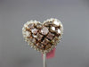 ESTATE LARGE 2.52CT WHITE & PINK DIAMOND 18KT 2 TONE GOLD HEART SHAPE LOVE RING