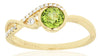 .70CT DIAMOND & AAA PERIDOT 14KT YELLOW GOLD ROUND SEMI BEZEL INFINITY FUN RING