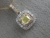 ESTATE .76CT WHITE & FANCY YELLOW DIAMOND 18KT WHITE & ROSE GOLD 3D HALO PENDANT