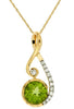 .83CT DIAMOND & AAA PERIDOT 14K YELLOW GOLD ROUND INFINITY TEAR DROP FUN PENDANT