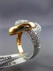 ESTATE EXTRA LARGE 2.07CT DIAMOND 14K WHITE & ROSE GOLD MULTI ROW LOVE KNOT RING
