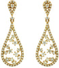 ESTATE .93CT DIAMOND 14KT YELLOW GOLD TEAR DROP FLOWER CLASSIC HANGING EARRINGS