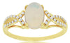 ESTATE 1.04CT DIAMOND & AAA OPAL 14K YELLOW GOLD OVAL & ROUND INFINITY LOVE RING