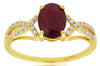 1.36CT DIAMOND & AAA RUBY 14KT YELLOW GOLD 3D OVAL & ROUND INFINITY LOVE RING