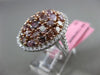 ESTATE LARGE 4.18CT GIA MULTI COLOR DIAMOND 18KT 2 TONE GOLD OVAL CLUSTER RING