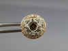ESTATE .42CT DIAMOND 14K TRI COLOR GOLD HALO FOUR PRONG SEMI MOUNT STUD EARRINGS