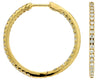 1.04CT DIAMOND 14KT YELLOW GOLD 3D CLASSIC INSIDE OUT HOOP HANGING EARRINGS