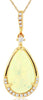 ESTATE 2.32CT DIAMOND & AAA OPAL 14KT YELLOW GOLD 3D TEAR DROP FLOATING PENDANT