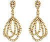 ESTATE 1.0CT DIAMOND 14KT YELLOW GOLD 3D TEAR DROP LOVE KNOT HANGING EARRINGS