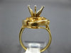 ESTATE LARGE 1CT DIAMOND 14K YELLOW GOLD FLOWER SEMI MOUNT ENGAGEMENT RING