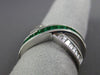 ESTATE WIDE .99CT DIAMOND & EMERALD 14KT GOLD INFINITY X LOVE CRISS CROSS RING