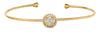 .32CT DIAMOND 14KT YELLOW GOLD 3D CLUSTER FLOWER HALO FLEXIBLE BANGLE BRACELET