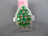 LARGE 1.63CT DIAMOND & AAA EMERALD 18K TWO TONE GOLD PEAR SHAPE CRISS CROSS RING