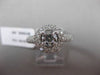 ESTATE 1.20CT DIAMOND 14KT WHITE GOLD 3D HALO TWO ROW ROUND ENGAGEMENT RING