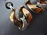 ESTATE LARGE .50CT DIAMOND 14KT WHITE & ROSE GOLD 3D LOVE KNOT HANGING EARRINGS