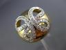 ESTATE EXTRA LARGE .45CT DIAMOND 14K YELLOW GOLD 3D BUTTERFLY INFINITY DOME RING