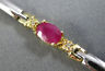 ESTATE 2.10CT DIAMOND & AAA RUBY 14KT TWO TONE GOLD THREE STONE TENNIS BRACELET