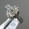 ESTATE 1.42CT ROUND & OVAL DIAMOND 14K WHITE GOLD 3D ENGAGEMENT WEDDING RING SET