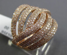 EFFY LARGE 2.0CT ROUND DIAMOND 14KT ROSE GOLD 3D MULTI ROW INFINITY LOVE RING