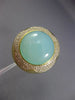 ESTATE EXTRA LARGE 13.20CT DIAMOND & AAA BLUE AGATE 18KT YELLOW GOLD FLOWER RING