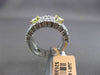 ESTATE WIDE 3.51CT WHITE & FANCY YELLOW DIAMOND 18KT WHITE GOLD ETOILE FUN RING