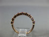 ESTATE .57CT AAA RUBY 14KT ROSE GOLD MILGRAIN 9 STONE WEDDING ANNIVERSARY RING