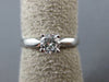 ESTATE .40CT DIAMOND 14KT WHITE GOLD 3D ROUND SOLITAIRE ENGAGEMENT RING #22332