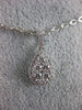 ESTATE .44CT DIAMOND 18KT WHITE GOLD CLASSIC CLUSTER TEAR DROP FLOATING PENDANT