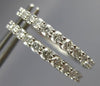 ESTATE 1.0CT DIAMOND 14K WHITE GOLD 3D SHARE PRONG HOOP EARRINGS