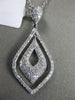 ESTATE .50CT DIAMOND 14KT WHITE GOLD 3D MICRO PAVE TEAR DROP FLOATING PENDANT