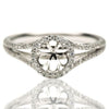 ESTATE .30CT DIAMOND 18KT WHITE GOLD 3D HALO 4 PRONG SEMI MOUNT ENGAGEMENT RING